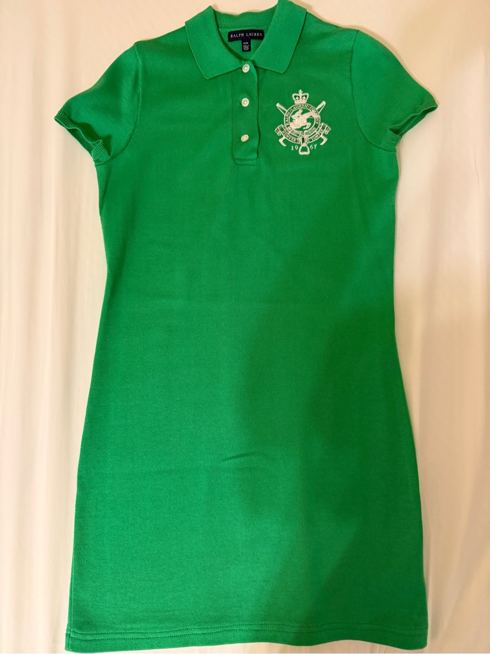 Ralph Lauren Girl’s Kelly Green Polo Dress with Embroidered Crest